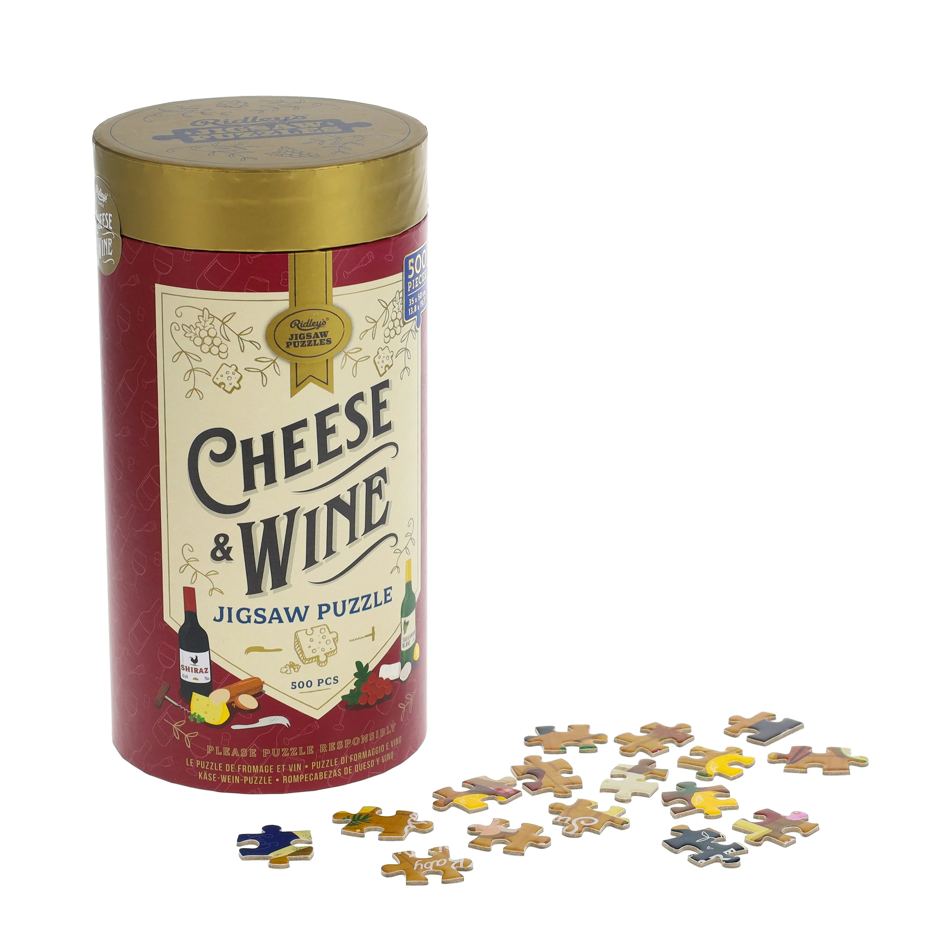 Ridley's Games Puzzles: Jigsaw Puzzle - 500 Pieces - Cheese + Wine - Image 2