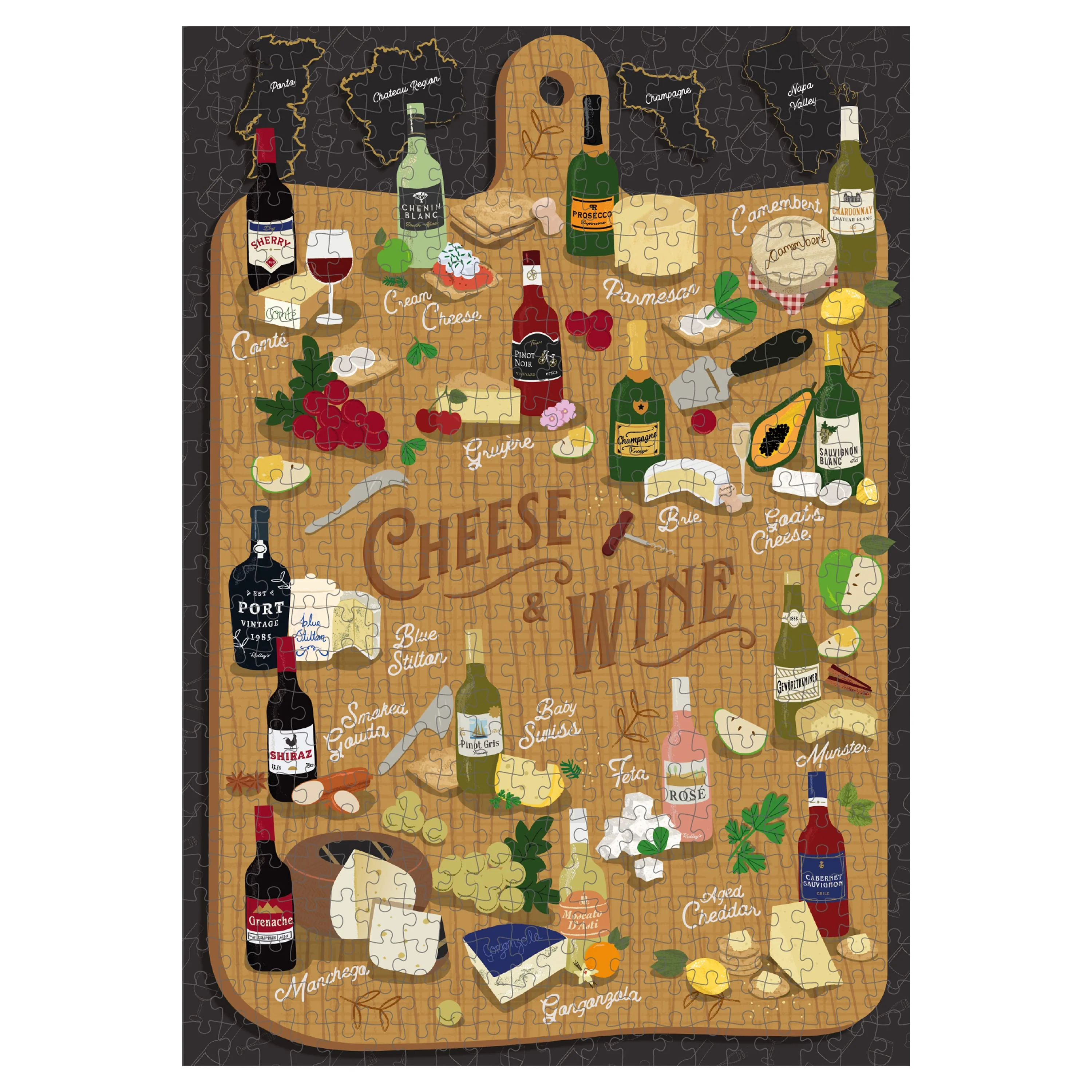 Ridley's Games Puzzles: Jigsaw Puzzle - 500 Pieces - Cheese + Wine - Image 3
