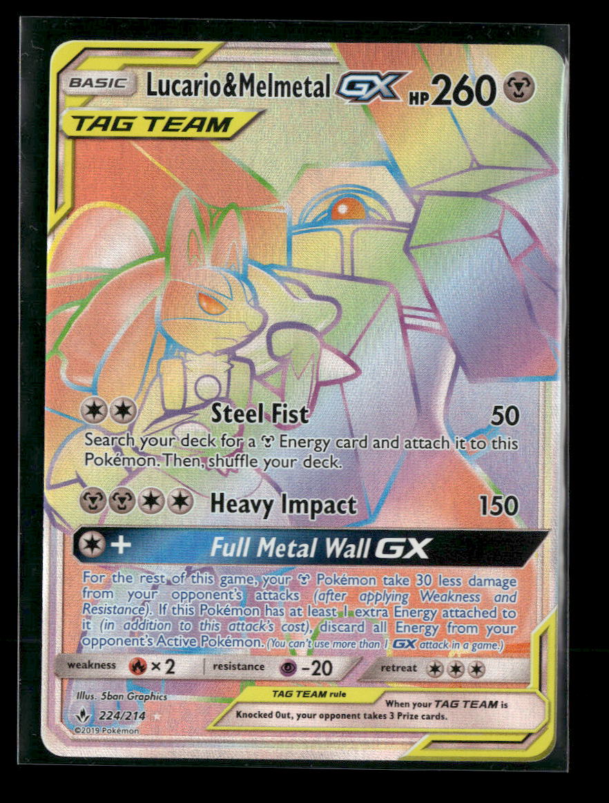 SM - Unbroken Bonds Lucario & Melmetal GX (Secret) #224/214