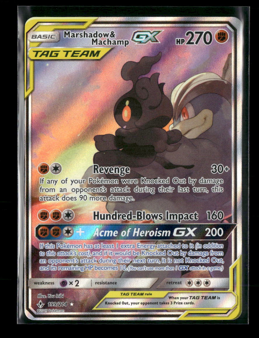 SM - Unbroken Bonds Marshadow & Machamp GX (199) (Full Art) #199/214