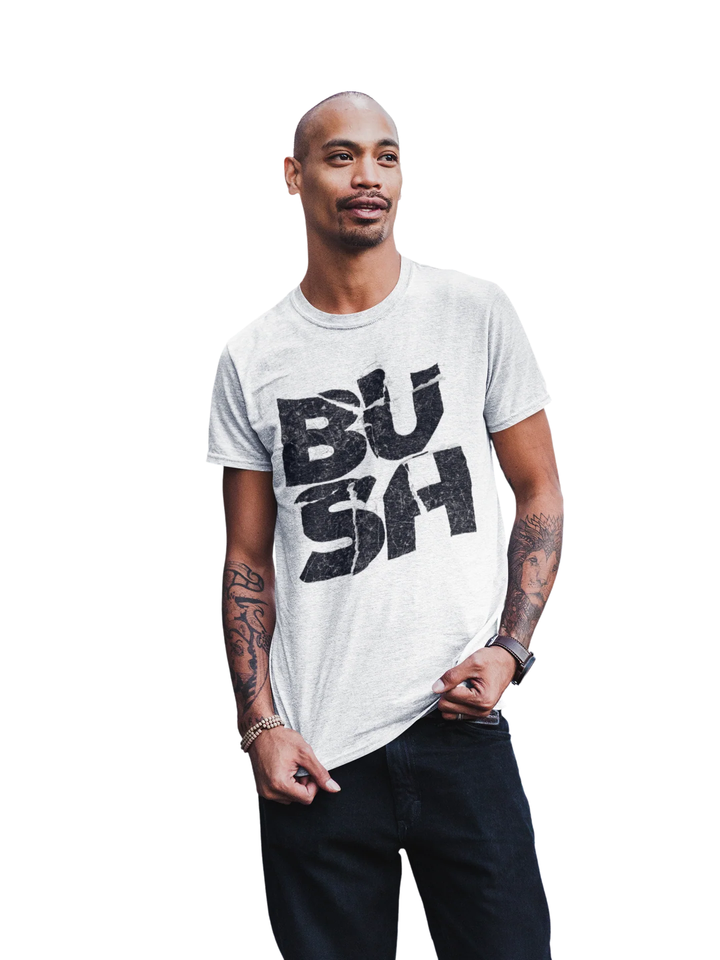 Bush Stacked Logo Jumbo Print T-Shirt [Apparel] - Image 2