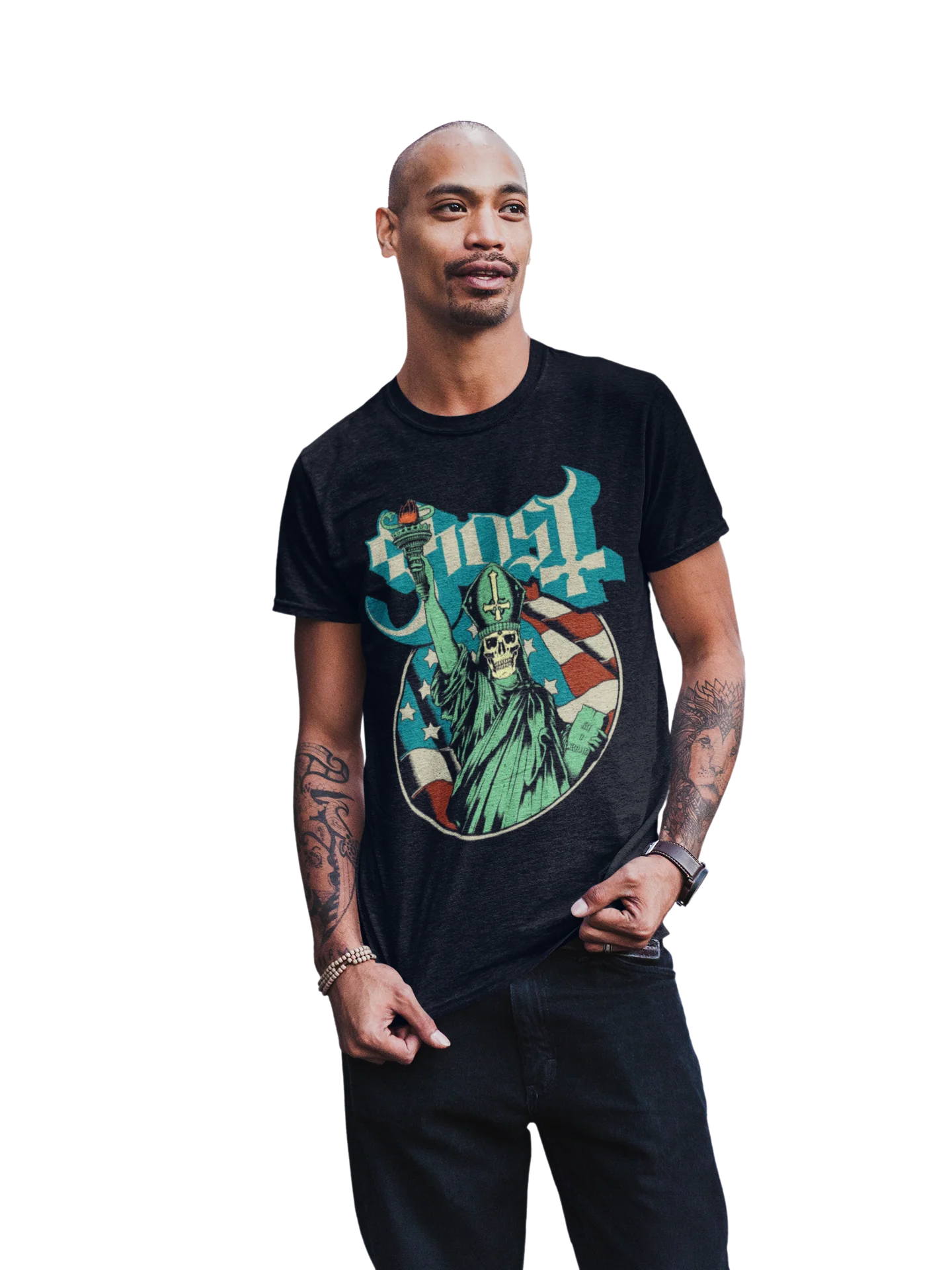 Ghost - Statue of Liberty Jumbo Print T-Shirt [Apparel] - Image 3