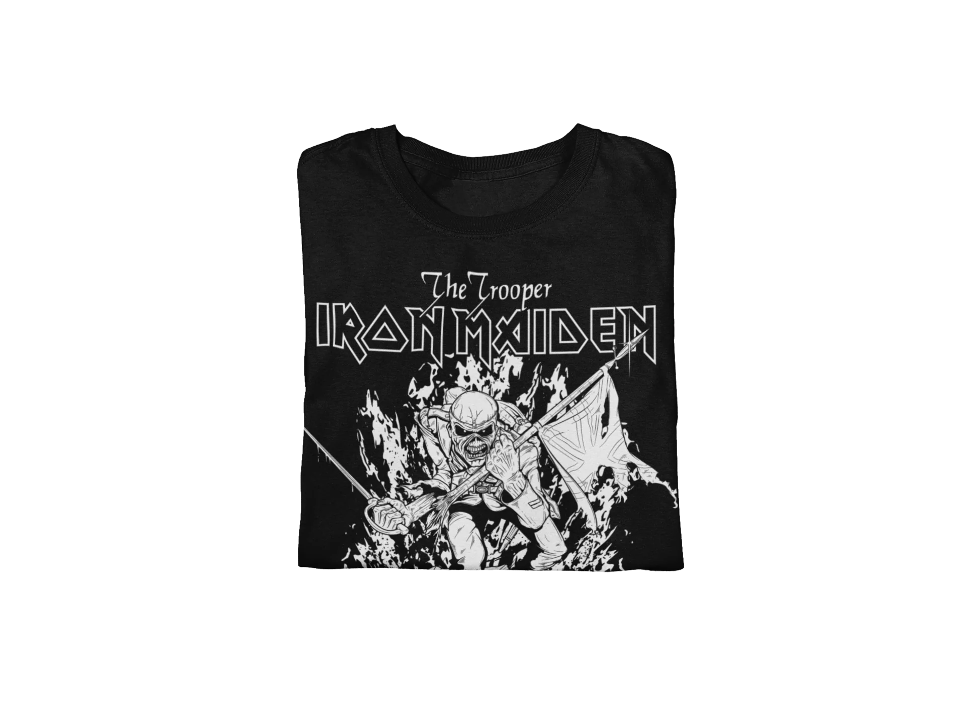 Iron Maiden - Trooper Black and White Jumbo Print T-Shirt [Apparel] - Image 3