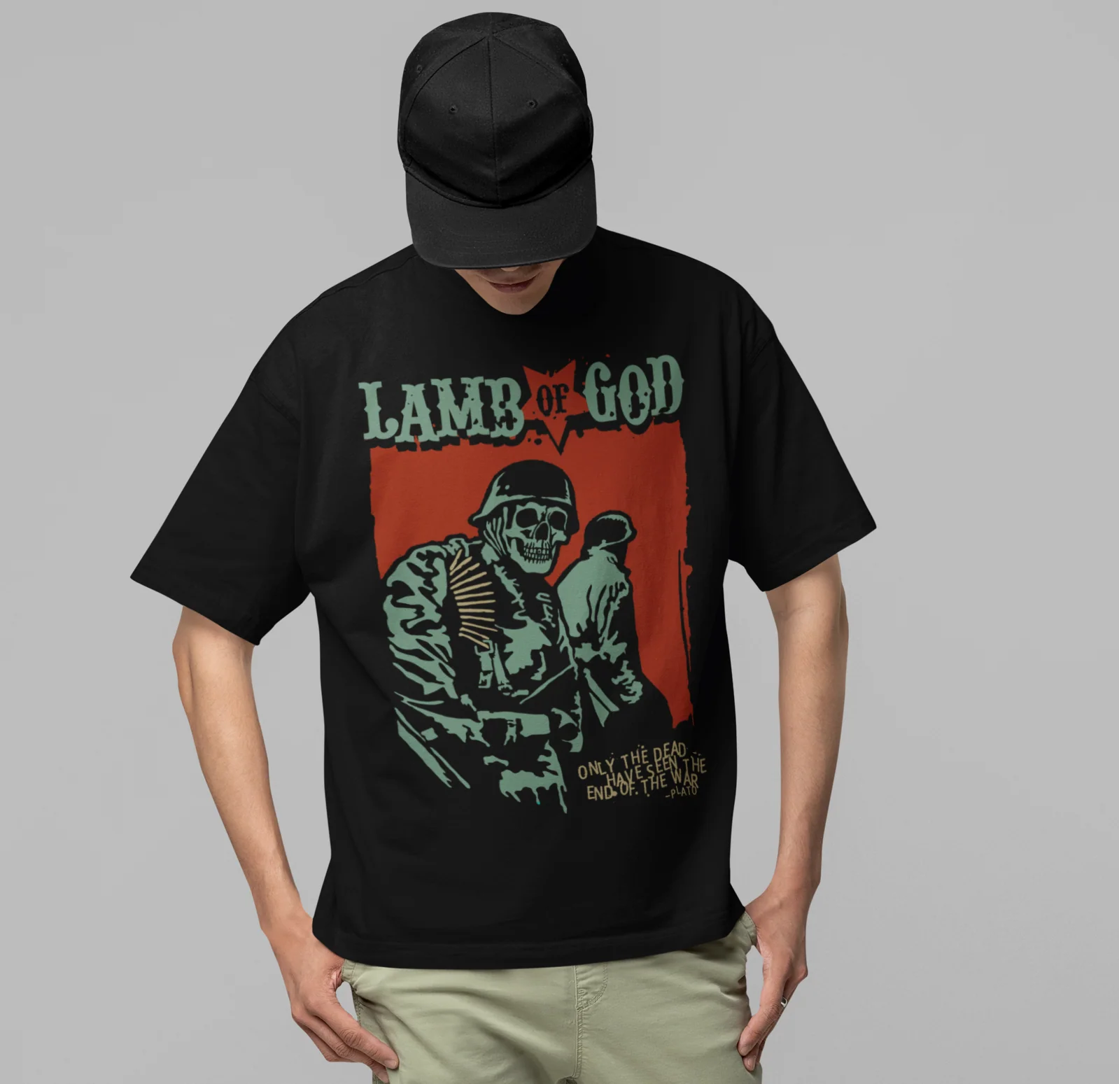Lamb Of God - Skeleton Army Plato Quote Jumbo Print T-Shirt [Apparel] - Image 2