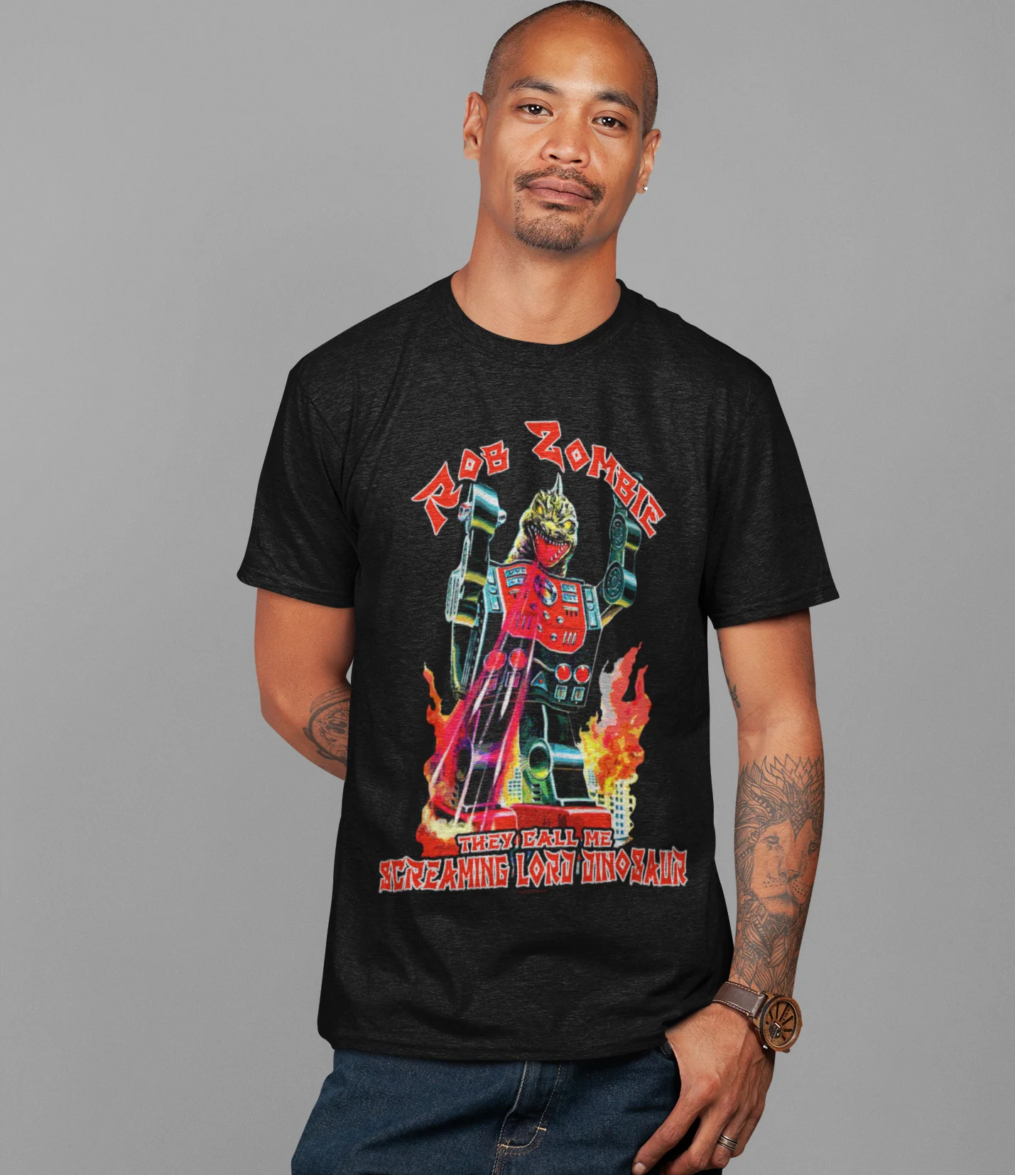 Rob Zombie Lord Dinosaur Jumbo Print T-Shirt [Apparel] - Image 2
