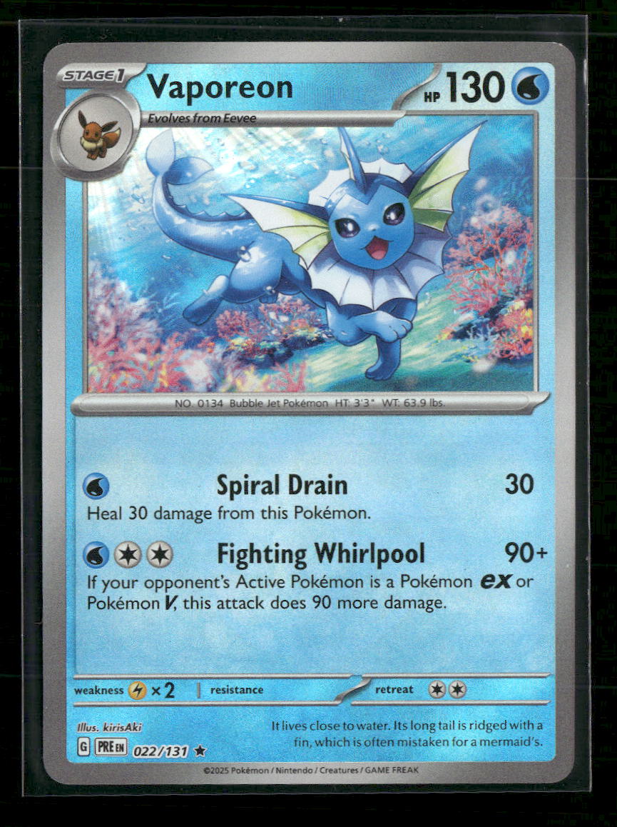 SV: Prismatic Evolutions Vaporeon (Master Ball Pattern) #022/131