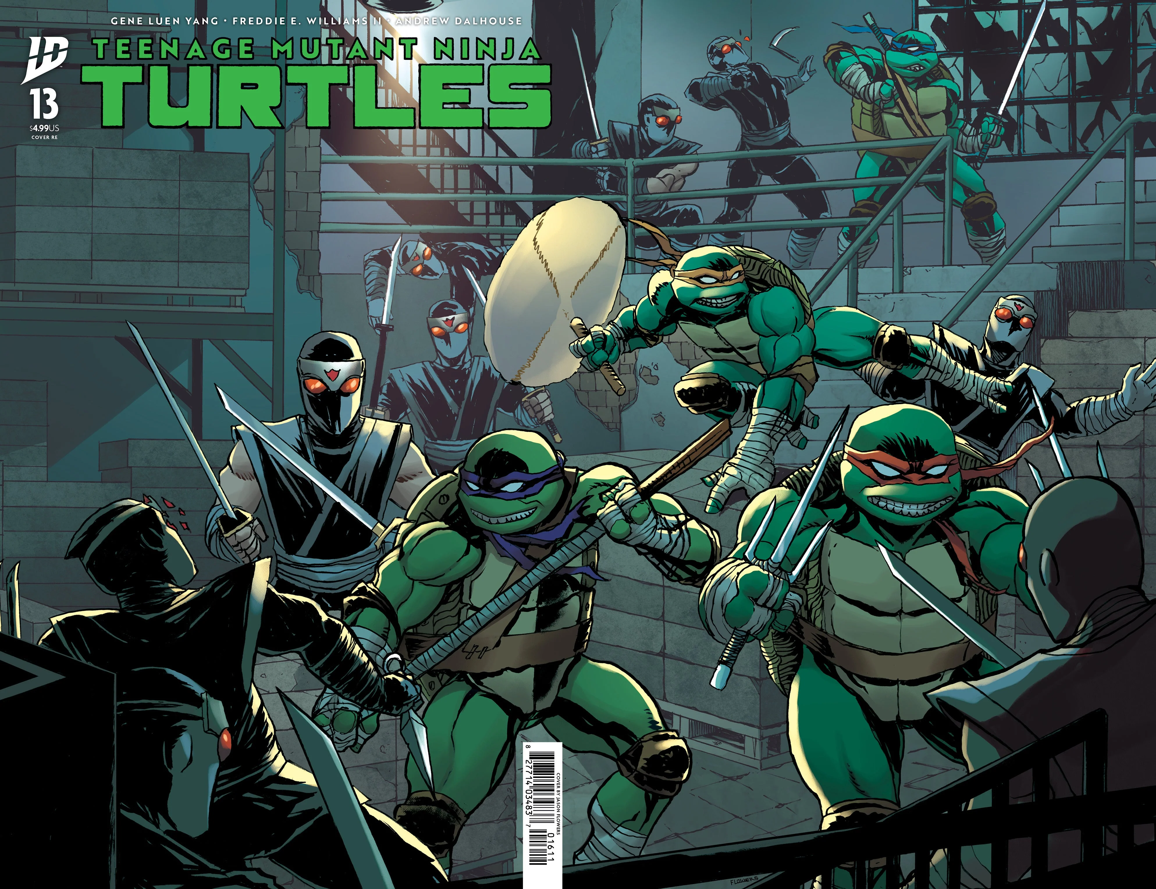 Teenage Mutant Ninja Turtles #13 Aurelio Mazzara Virgin/Trade + Jason Flowers Black Saber Exclusive - Image 2