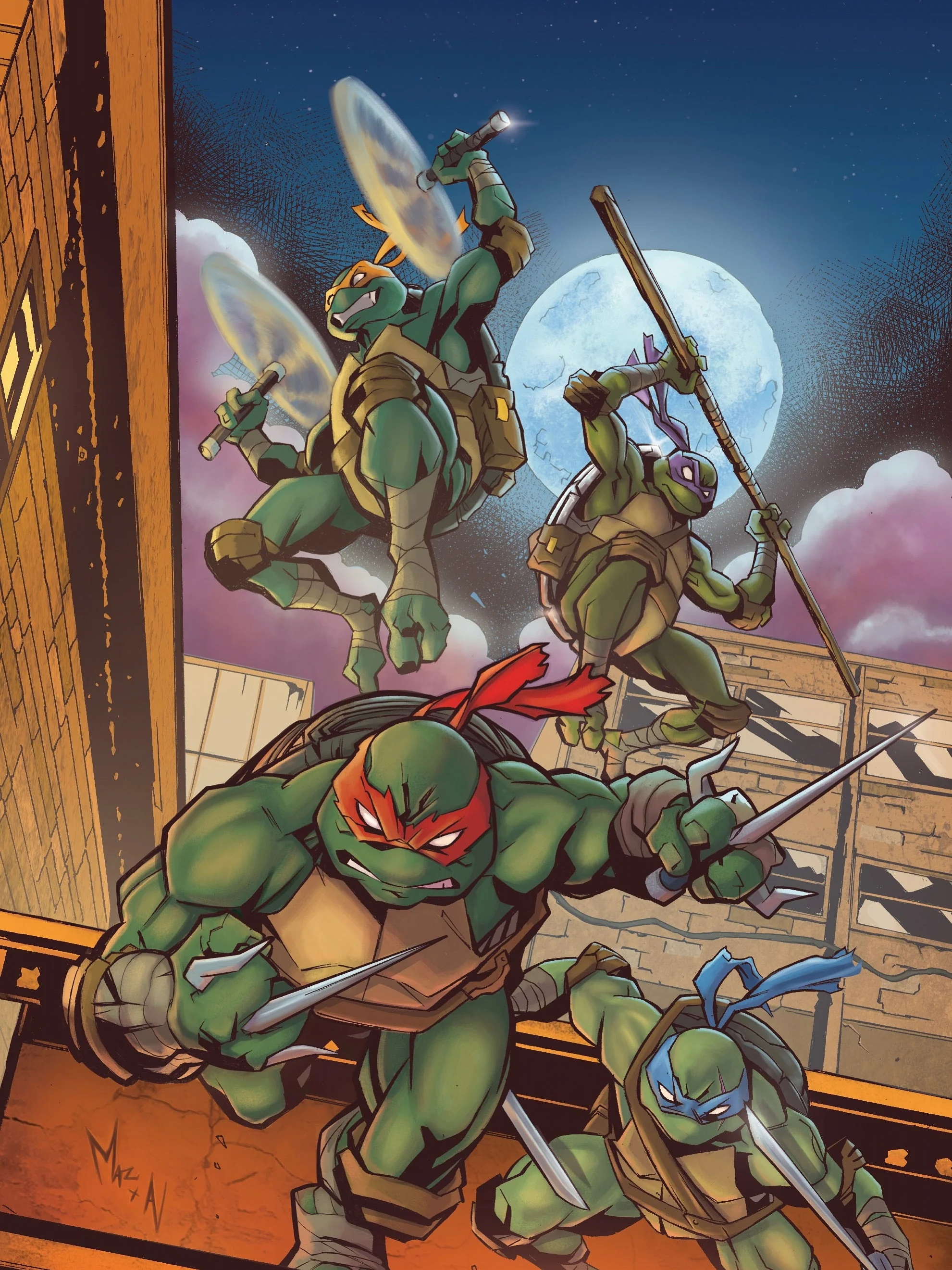 Teenage Mutant Ninja Turtles #13 Aurelio Mazzara Virgin/Trade + Jason Flowers Black Saber Exclusive - Image 3