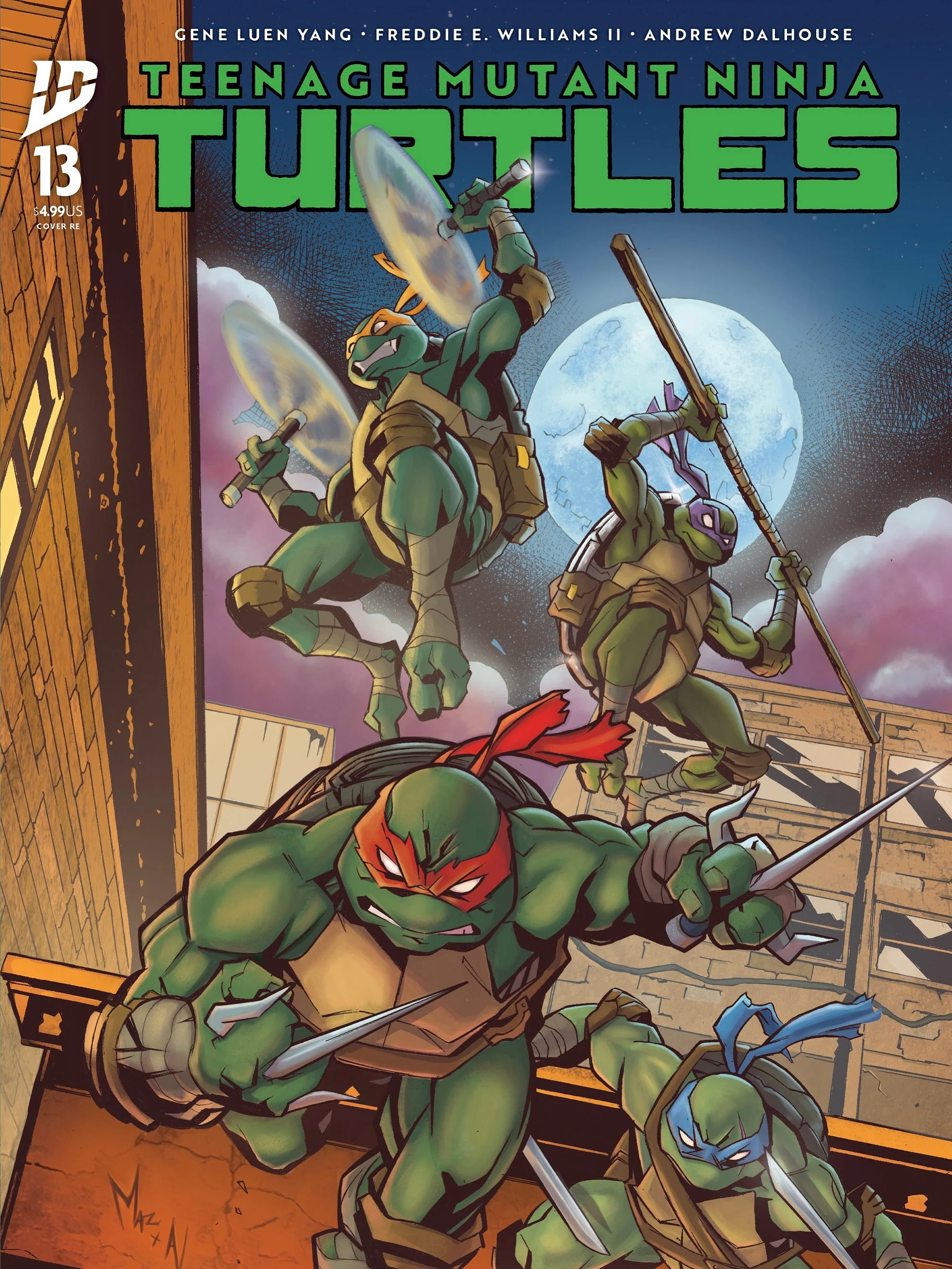 Teenage Mutant Ninja Turtles #13 Aurelio Mazzara Virgin/Trade + Jason Flowers Black Saber Exclusive - Image 4
