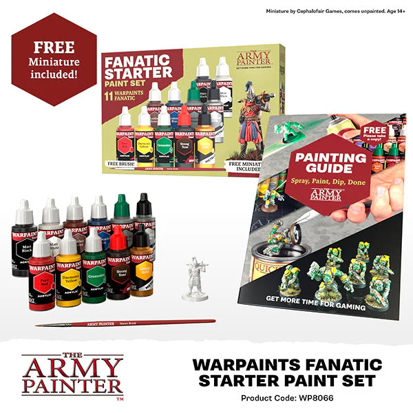 The Army Painter - Warpaint: Fanatic Starter Paint Set (11 colors + 1 brush + 1 miniature) - Image 3