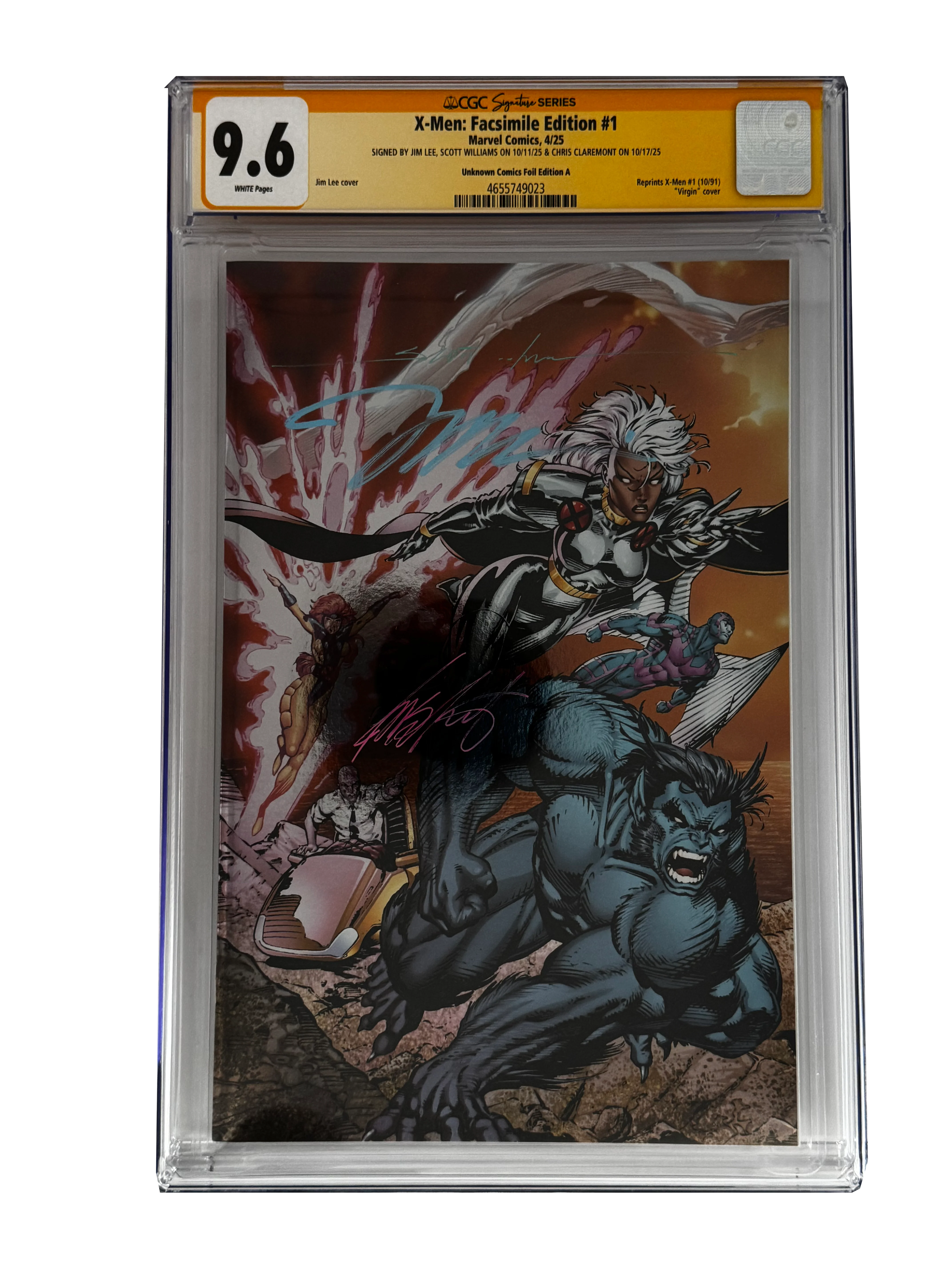 [TRIPLE SIGNED CGC YELLOW LABEL 4 PACK FOIL] X-Men 1991 #1 Facsimile Jim Lee | Claremont |  Williams Cover Var [Set #1] - Image 2