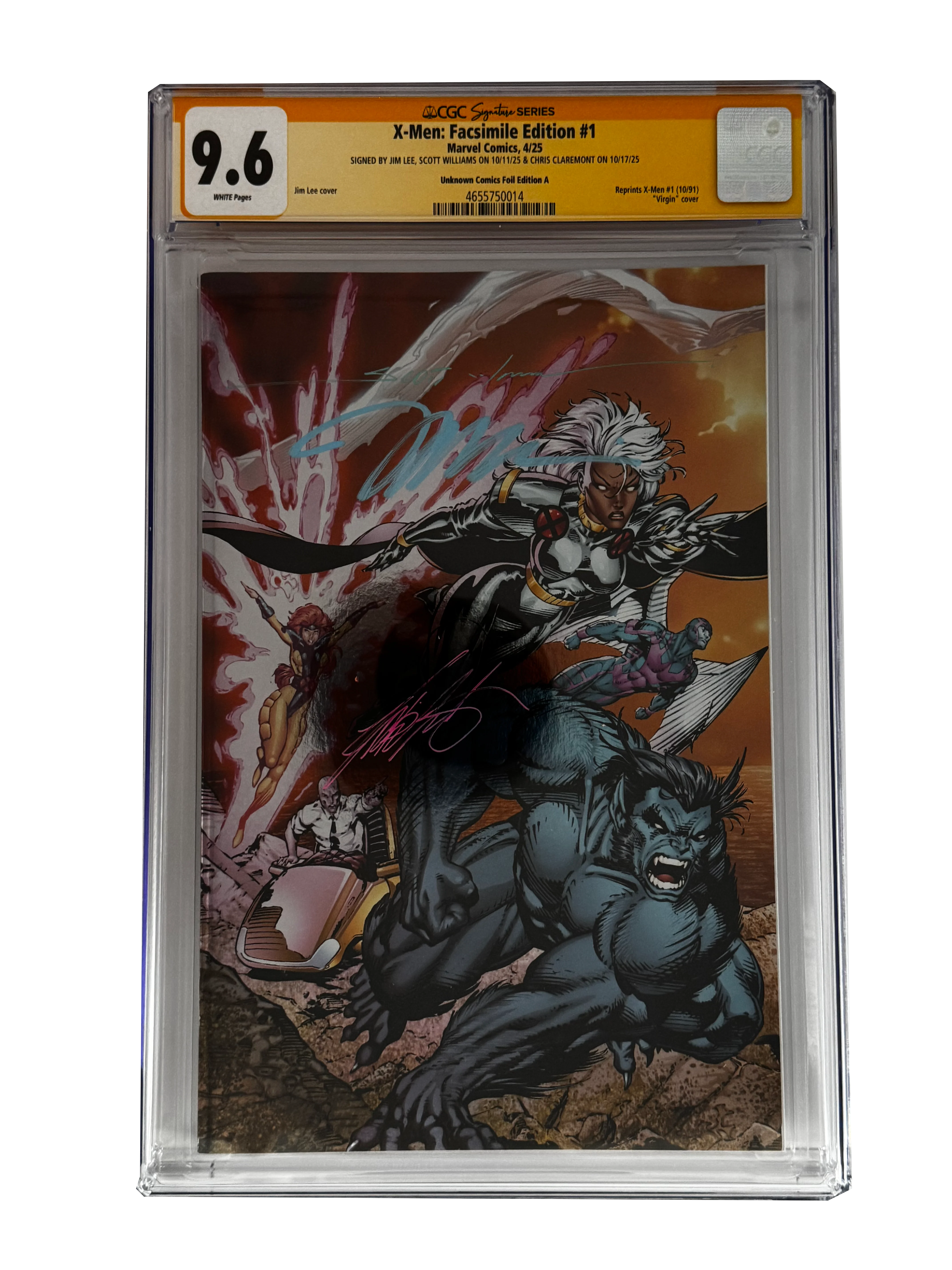 [TRIPLE SIGNED CGC YELLOW LABEL 4 PACK FOIL] X-Men 1991 #1 Facsimile Jim Lee | Claremont |  Williams Cover Var [Set #2] - Image 4