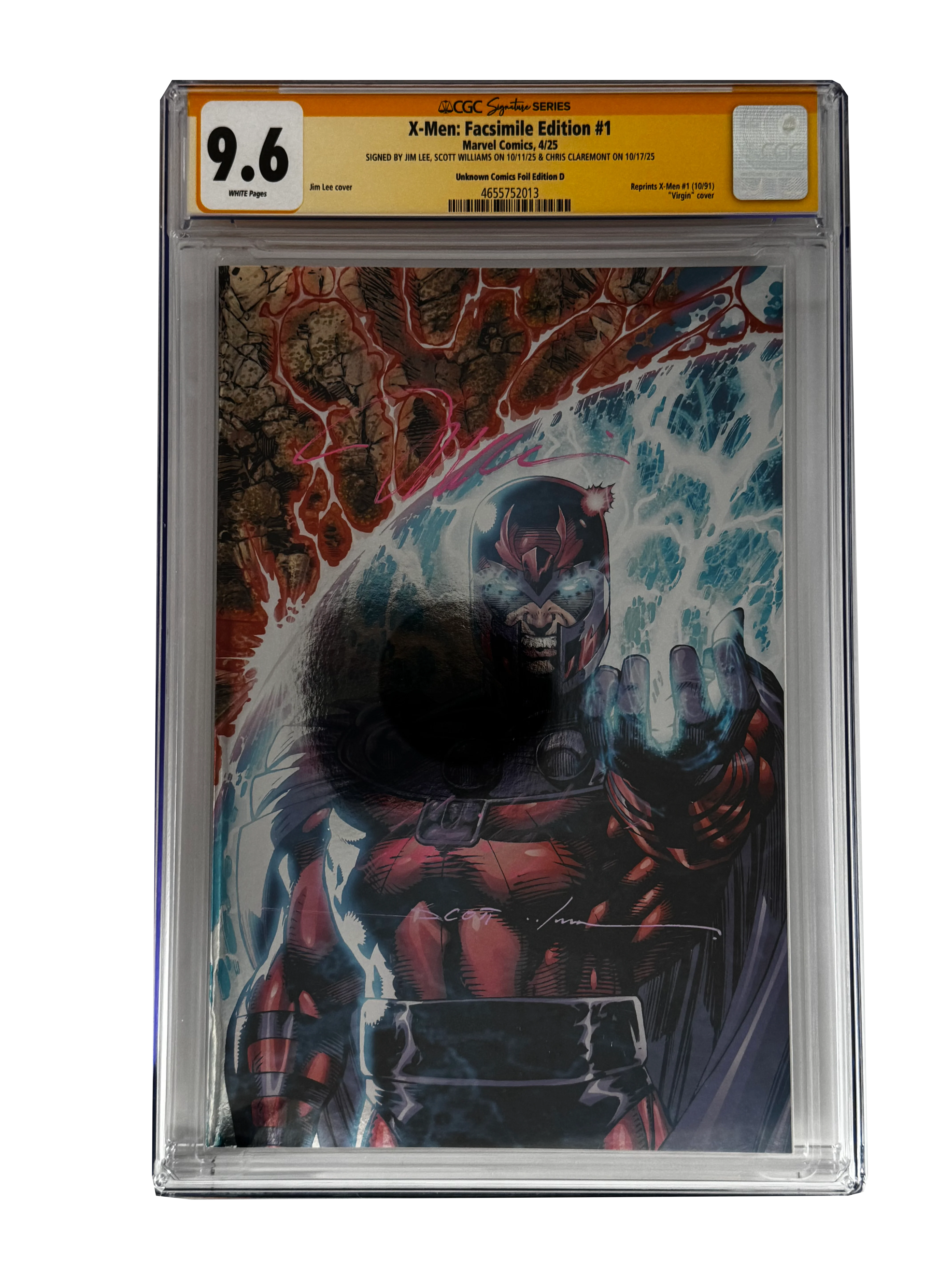 [TRIPLE SIGNED CGC YELLOW LABEL 4 PACK FOIL] X-Men 1991 #1 Facsimile Jim Lee | Claremont |  Williams Cover Var [Set #2] - Image 5