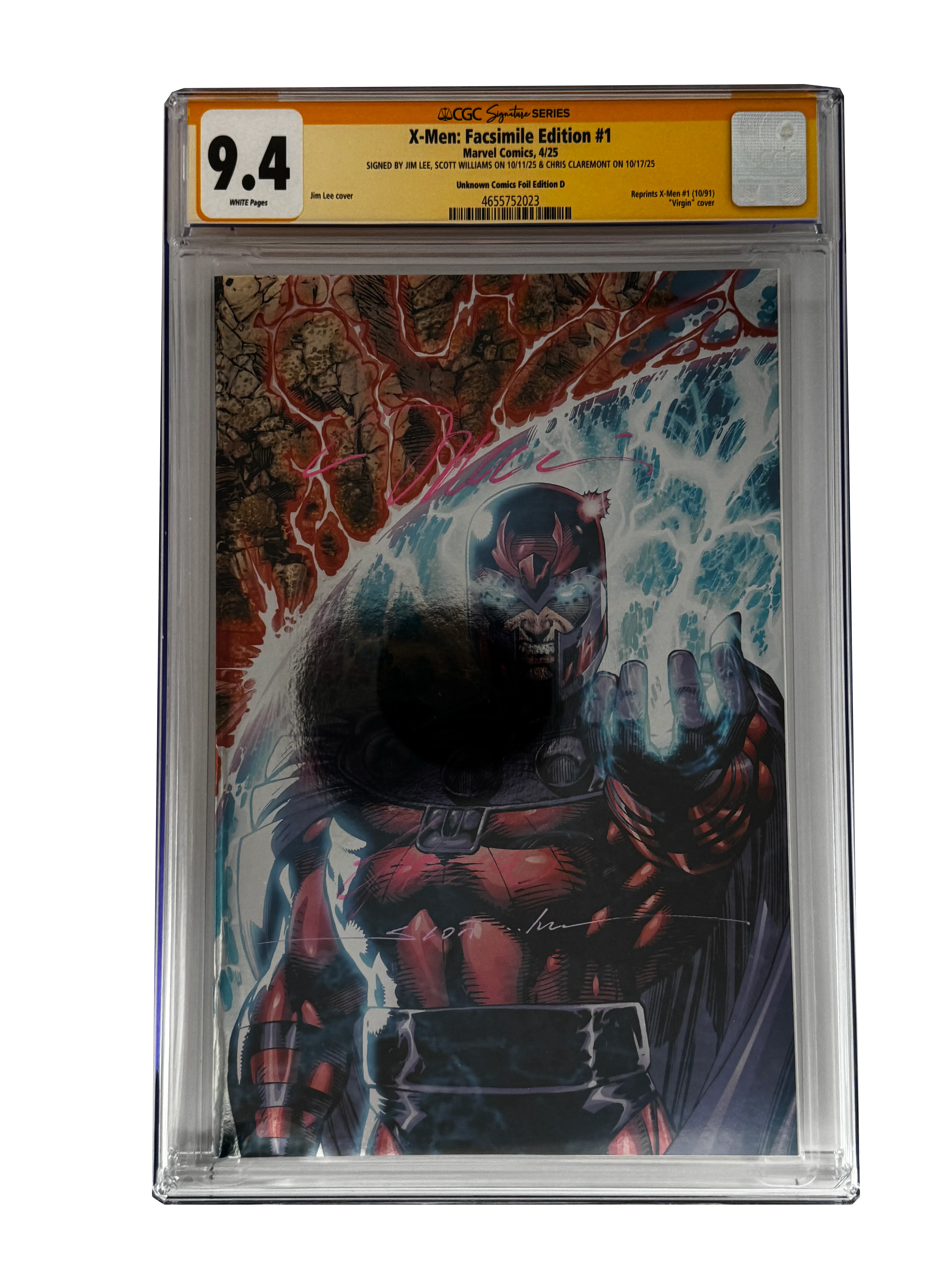 [TRIPLE SIGNED CGC YELLOW LABEL 4 PACK FOIL] X-Men 1991 #1 Facsimile Jim Lee | Claremont |  Williams Cover Var [Set #3] - Image 5