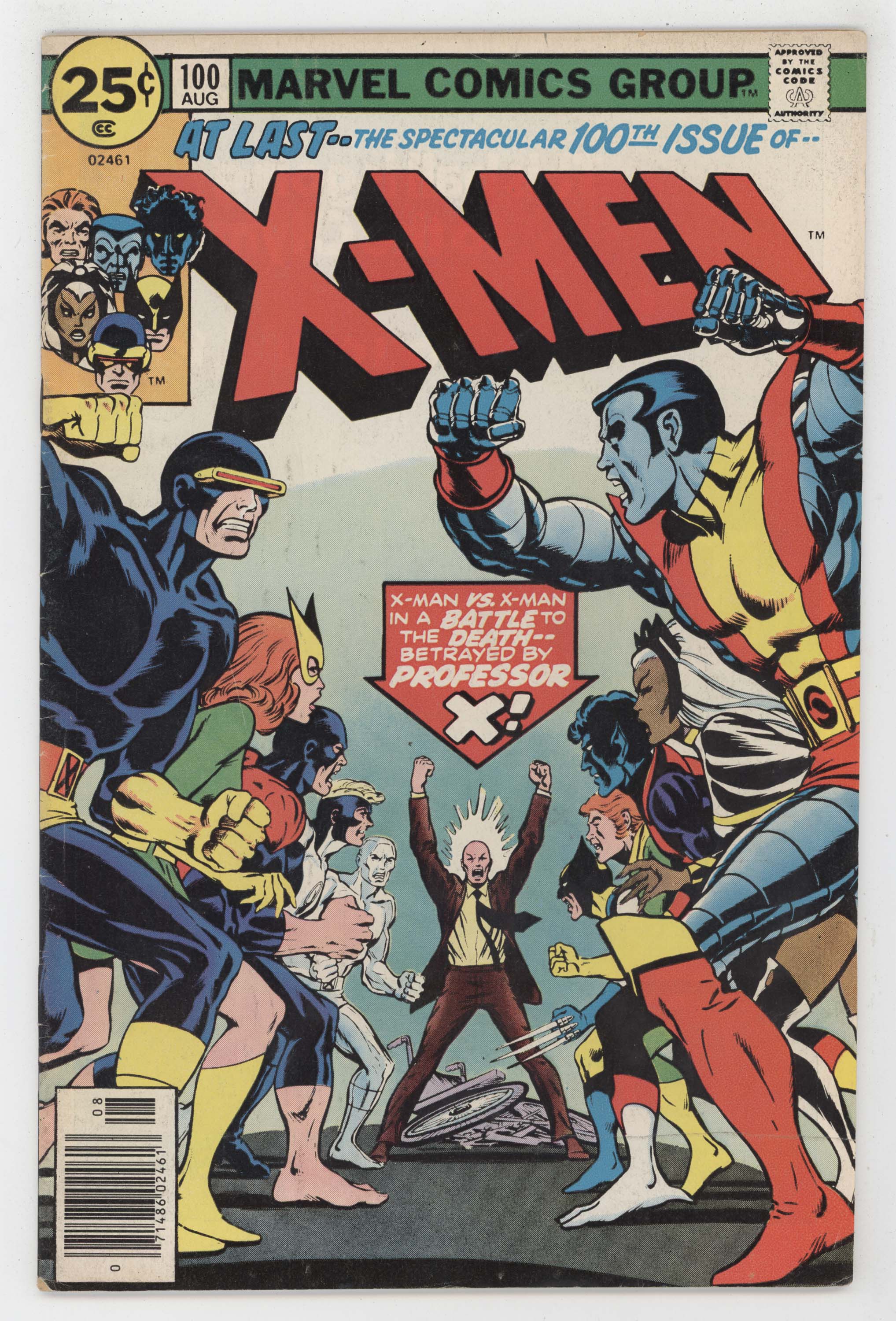 Uncanny X-Men 100 Marvel 1976 VG FN Wolverine Cyclops Colossus Storm